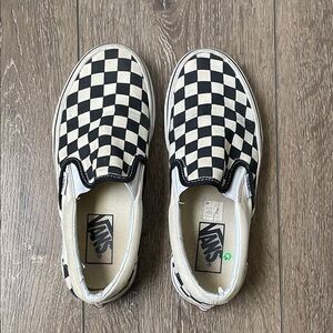 Vans Black and White Checkered Slip-On Sneakers